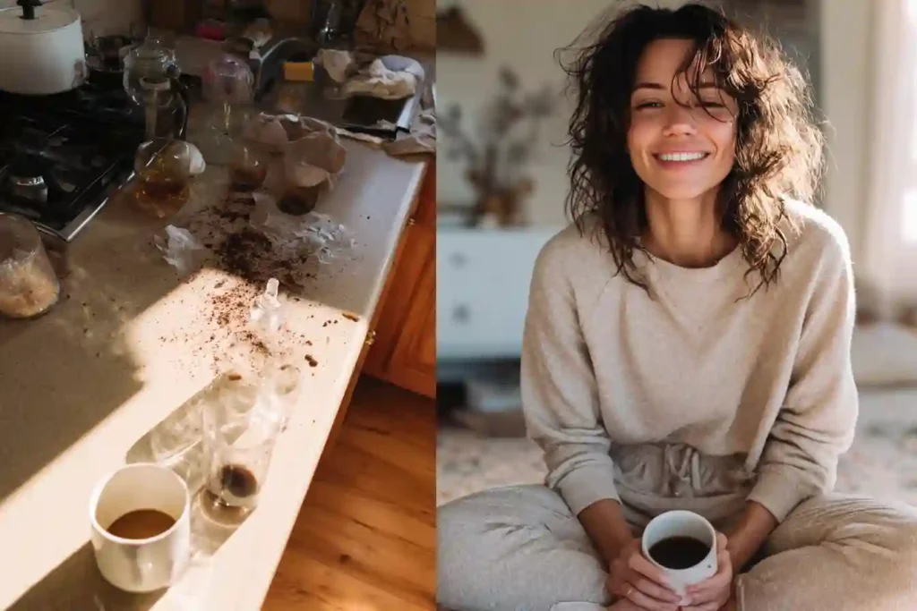 Ryze Mushroom Coffee for Anxiety: A Life-Changing Calm in Every Cup 2 Calming ingredients of Ryze Mushroom Coffee including reishi and lion’s mane on a cozy kitchen counter