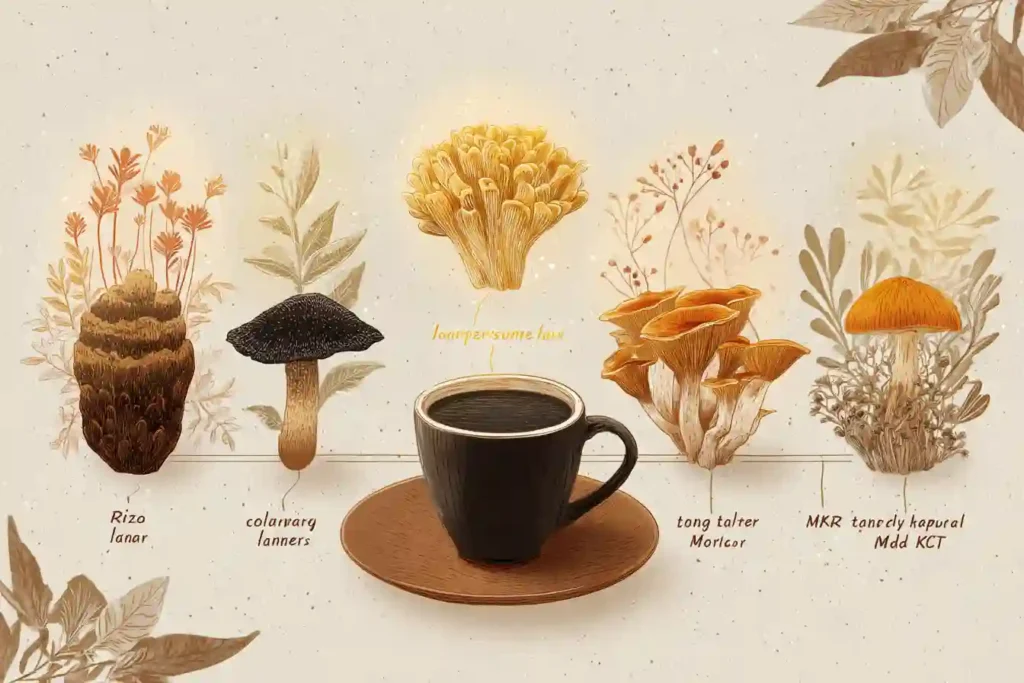 Ryze Mushroom Coffee for Anxiety: A Life-Changing Calm in Every Cup 1 Infographic comparing Ryze Mushroom Coffee value and anxiety benefits with other coffee alternatives